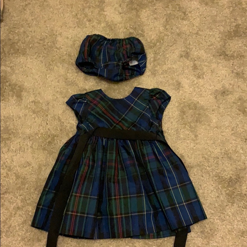 Ralph Lauren satin holiday plaid dress - 12 months
